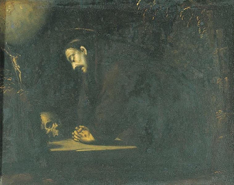 Saint François d'Assise en prière ; Moine en prière