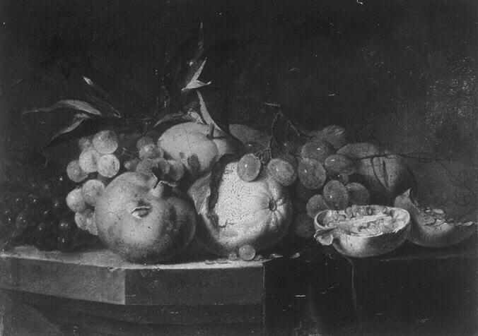 Nature morte avec grenades (Titre de David Fiozzi.) ; Tableau de fruits