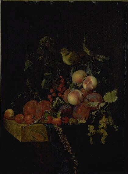Nature morte de fruits (Titre de David Fiozzi.) ; Tableau de fruits