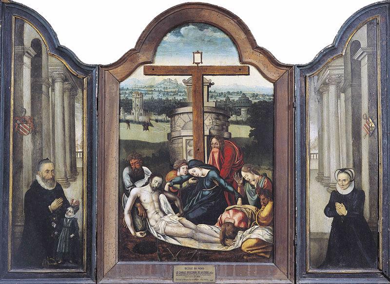 Christ descendu de la croix, donateurs ; Le Christ descendu de la Croix