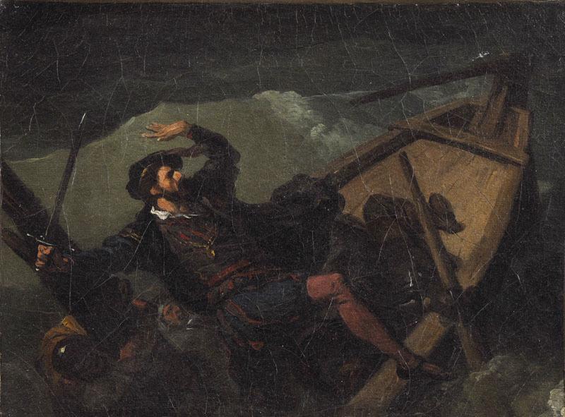 Guillaume Tell renversant la barque sur laquelle le gouverneur Gessler traversait le lac de Lucerne