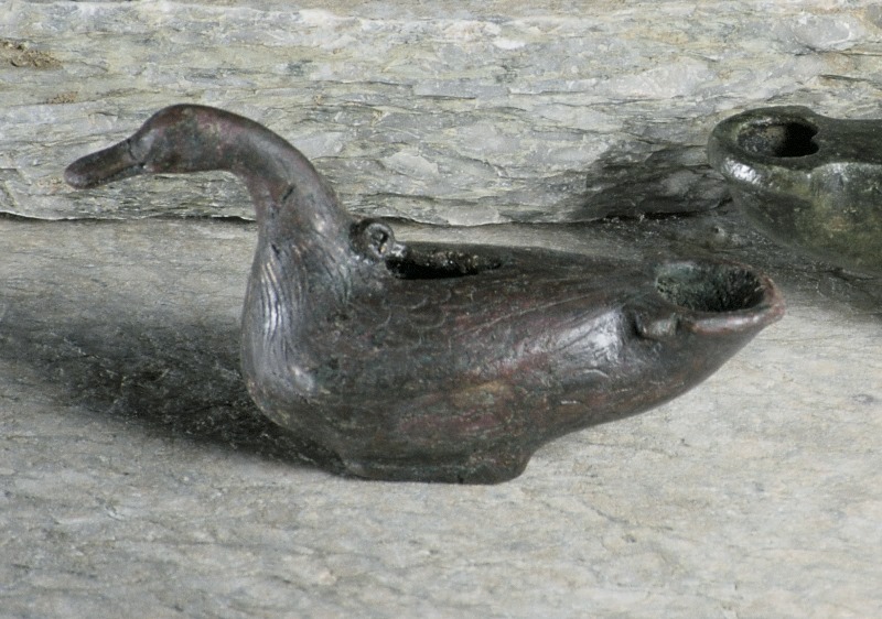 Lampe à huile en forme de canard