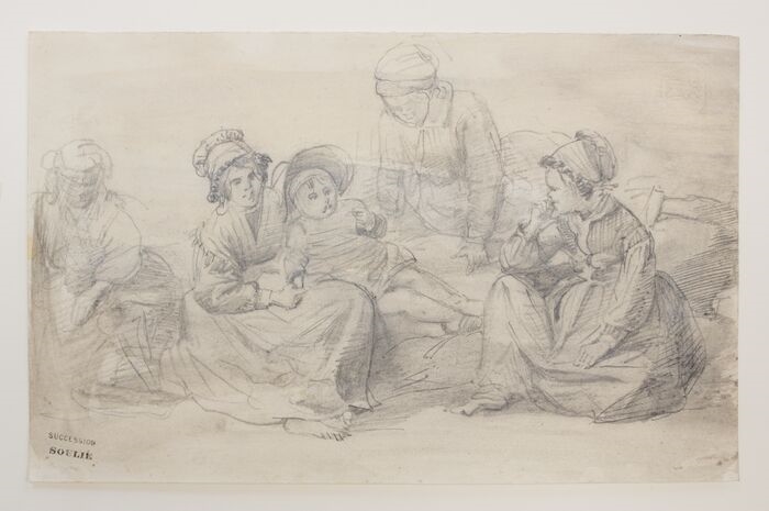 [Groupe de femmes assises autour d'un enfant]