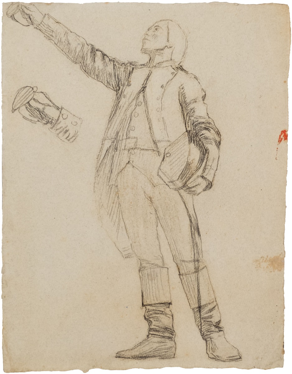 [Etude d'un officier pour le tableau "Fête de la Fédération au Champ de Mars"]