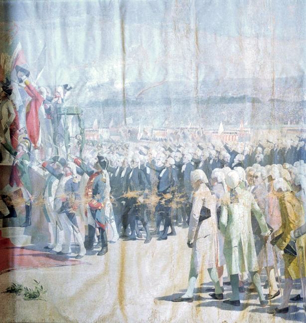 [Etude d'un officier pour le tableau "Fête de la Fédération au Champ de Mars"]