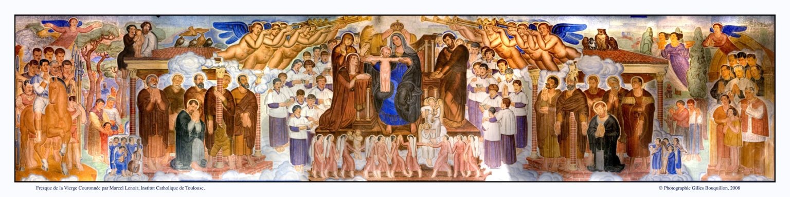 [Etude d'une procession de prêtres pour la fresque du Couronnement de la Vierge]