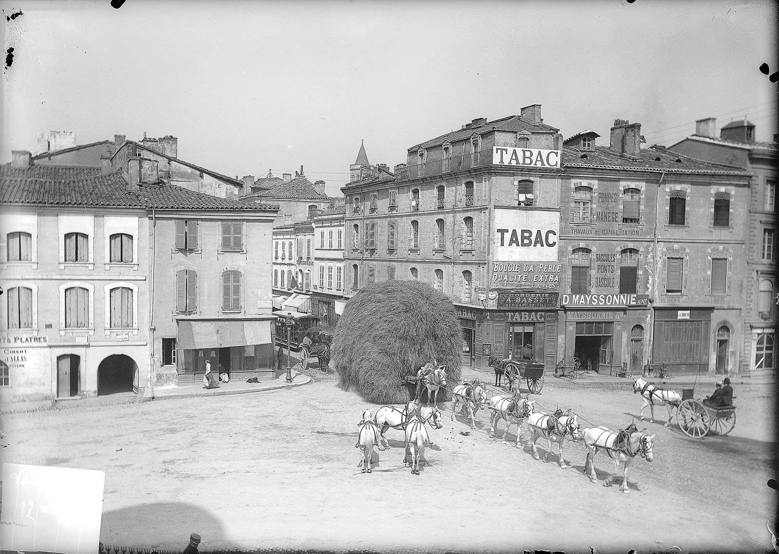 Toulouse. Cliché d'expérience Pont-Neuf - Charette de foin