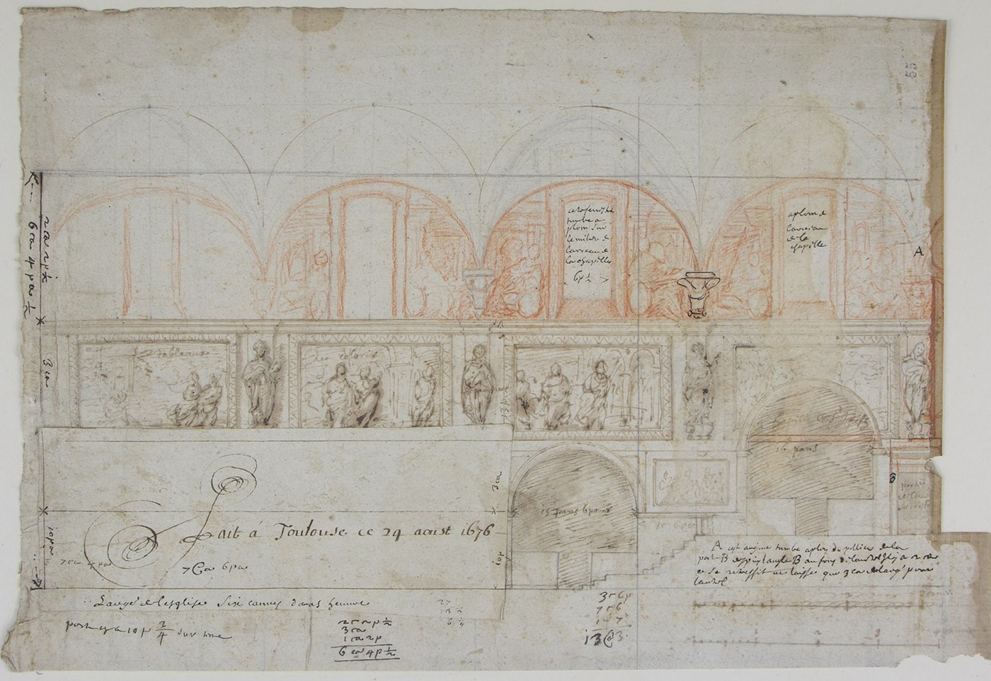 [Etude pour le décor du mur ouest dans l'église des Carmélites de Toulouse]