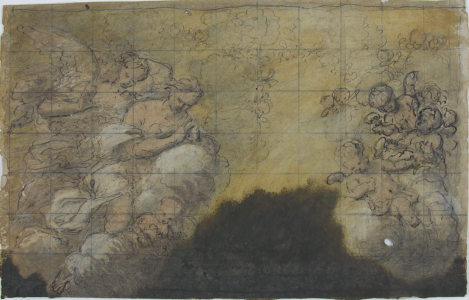 [Anges et angelots en adoration dans le ciel]