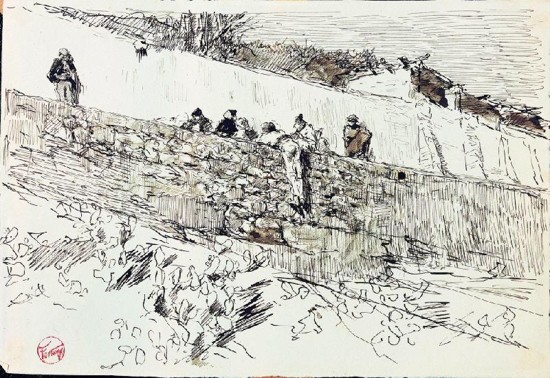 Personnages sur un rempart