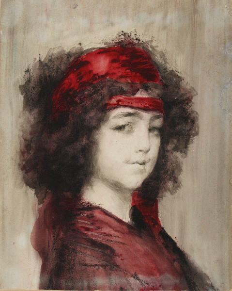 Jeune fille au bandeau rouge