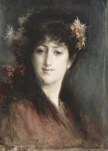 Jeune femme aux fleurs dans les cheveux