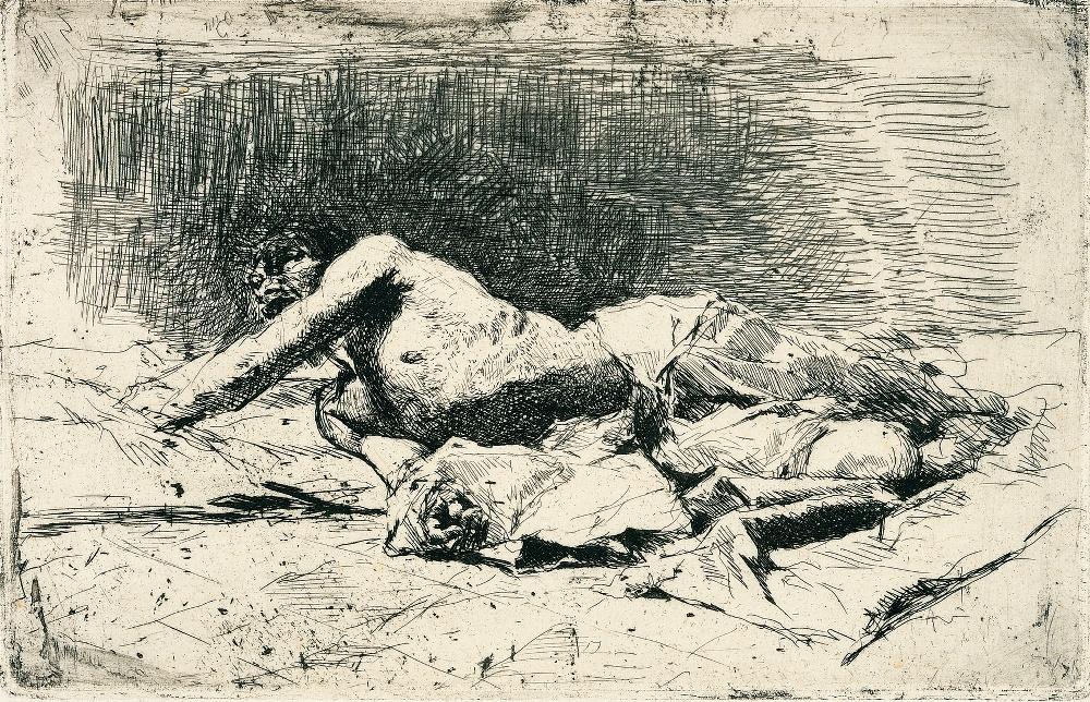 Etude d'homme couché (2ème tirage sur 5)