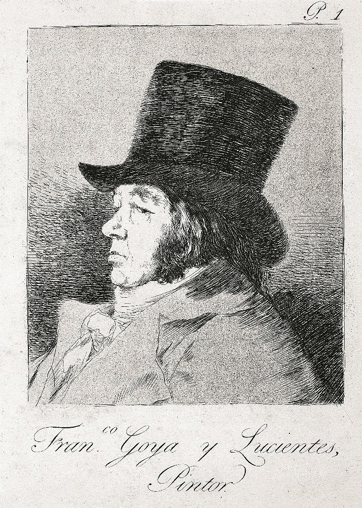 Les Caprices (Planche 01) : Francisco Goya y Lucientes, Peintre ; Francisco Goya y Lucientes, Pintor