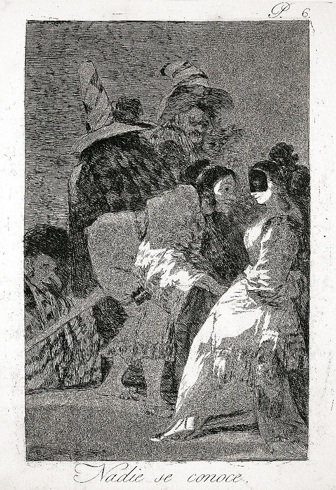 Les Caprices (Planche 06) : Personne ne se connaît ; Nadie se conoce