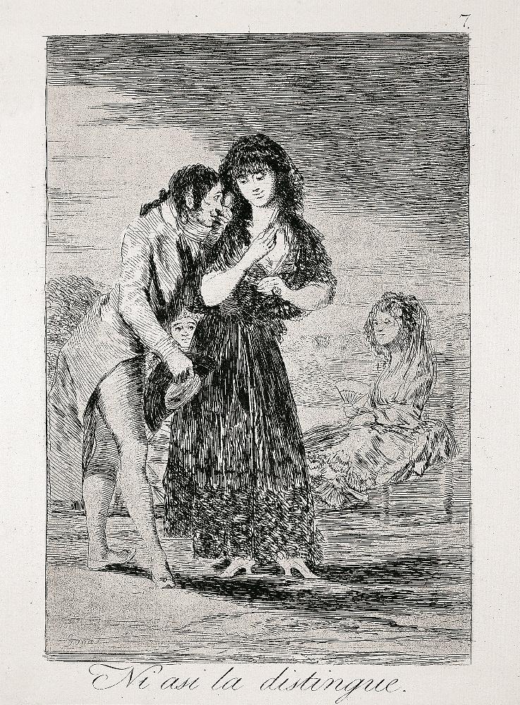 Les Caprices (Planche 07) : Même ainsi il ne la voit pas ; Ni asi la distingue