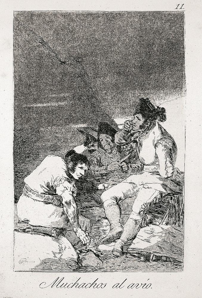 Les Caprices (Planche 11) : Garçons à l'ouvrage ; Muchachos al avío