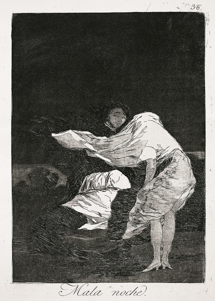 Les Caprices (Planche 36) : Mauvaise nuit ; Mala noche