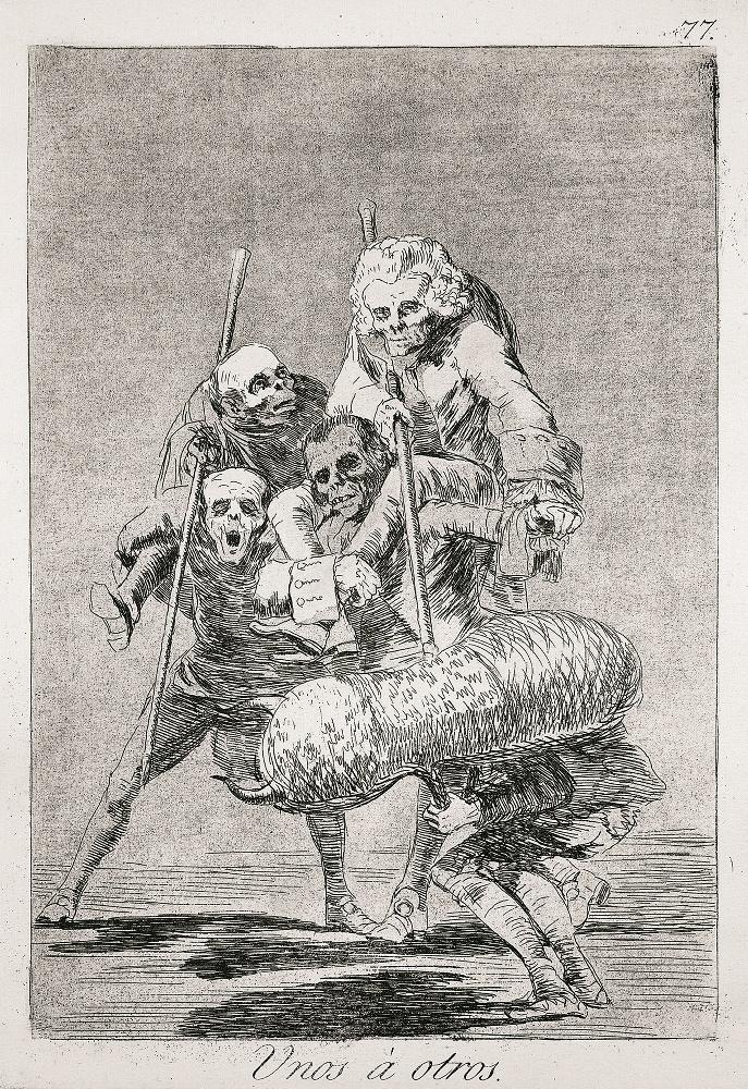 Les Caprices (Planche 77) : Chacun son tour ; Unos à otros