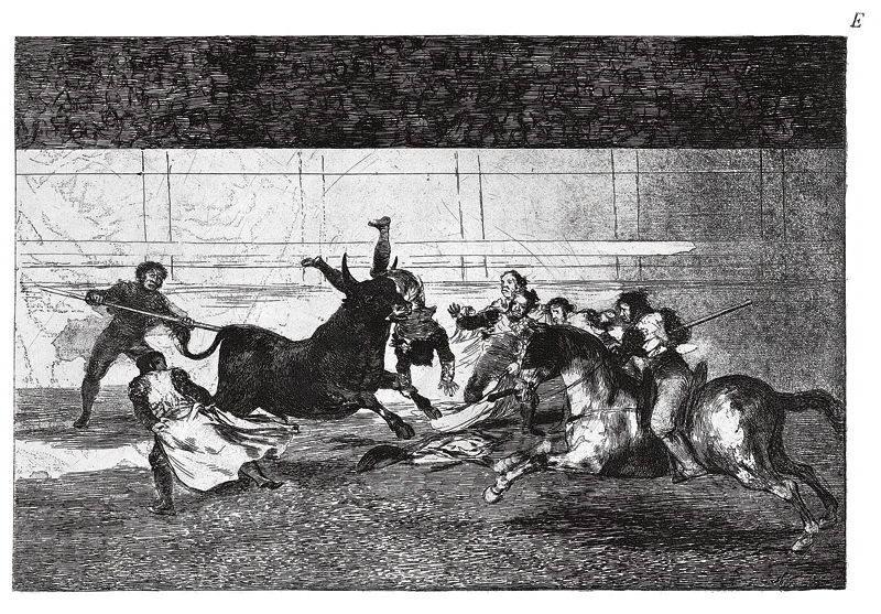La tauromachie (Planche additionnelle E) : Mort de Pepe-Illo (2ème composition) ; Muerte de Pepe-Illo (2e composición)