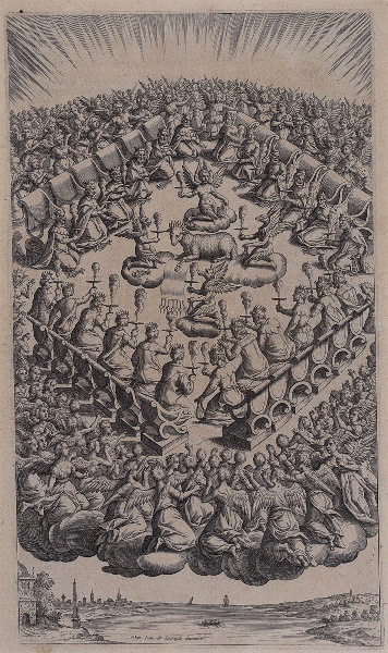 Alcazar in Apocalyptus (gravure illustrant le livre publié en 1619 par le Jésuite Louis Alcazar sur l'Apocalypse selon St jean)