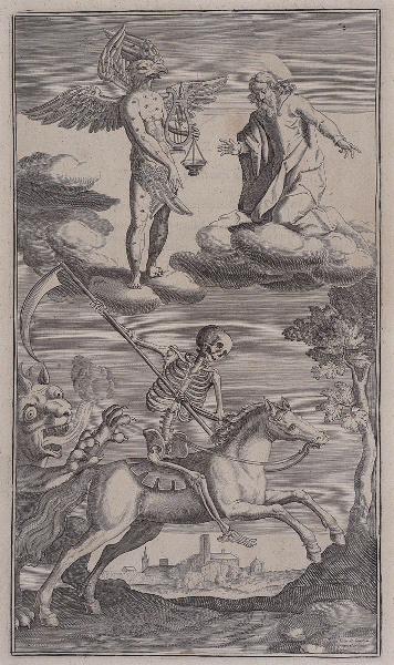 Alcazar in Apocalyptus (gravure illustrant le livre publié en 1619 par le Jésuite Louis Alcazar sur l'Apocalypse selon St jean)