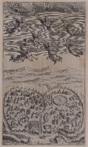 Alcazar in Apocalyptus (gravure illustrant le livre publié en 1619 par le Jésuite Louis Alcazar sur l'Apocalypse selon St jean)
