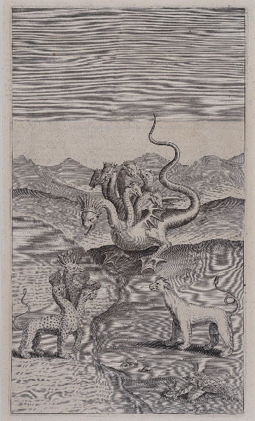 Alcazar in Apocalyptus (gravure illustrant le livre publié en 1619 par le Jésuite Louis Alcazar sur l'Apocalypse selon St jean)