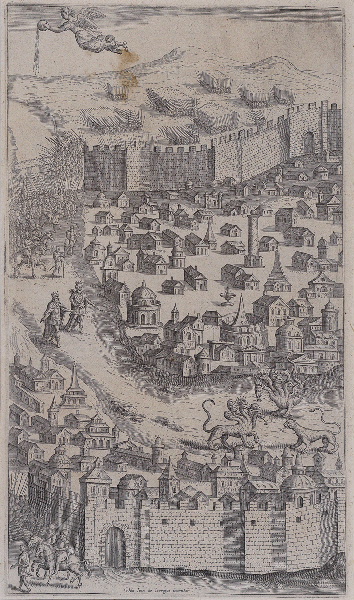 Alcazar in Apocalyptus (gravure illustrant le livre publié en 1619 par le Jésuite Louis Alcazar sur l'Apocalypse selon St jean)