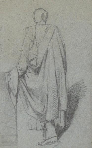 Personnage de dos en toge