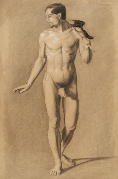 Homme nu marchant