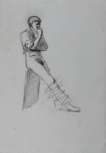 Etude d'homme en appui