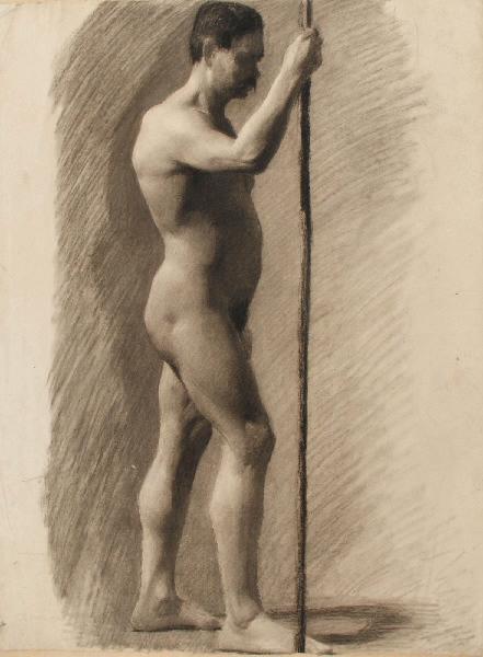 Académie d'homme debout de profil