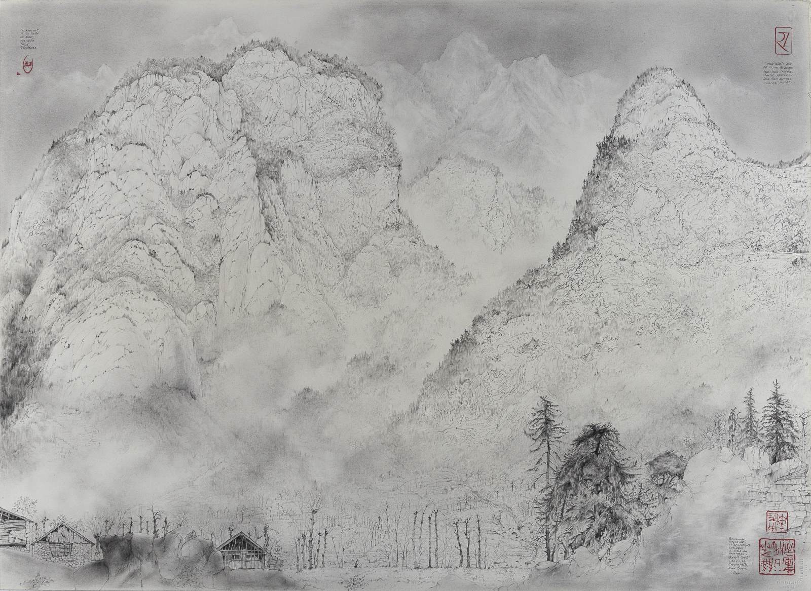 Promendade dans la vallée et les montagnes solitaires au début du printemps