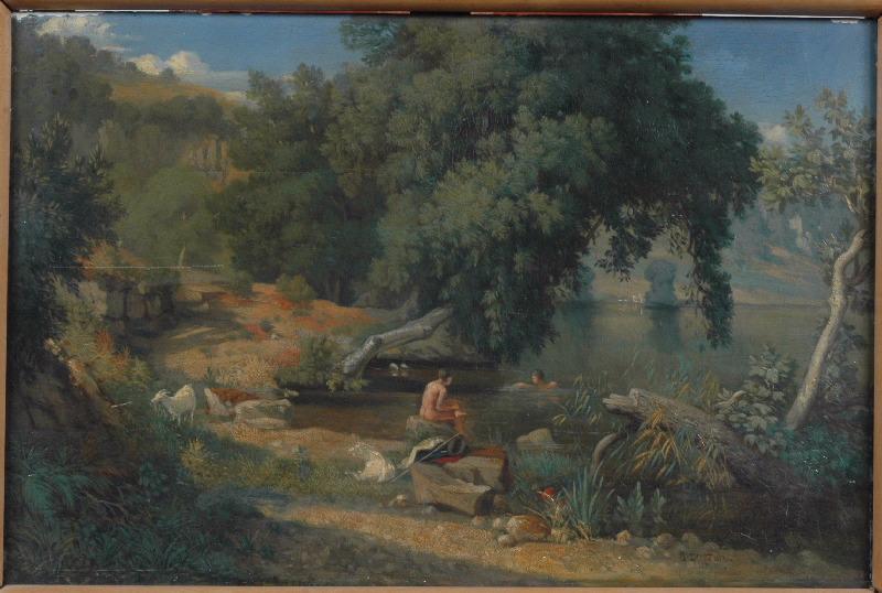 Paysage au baigneur