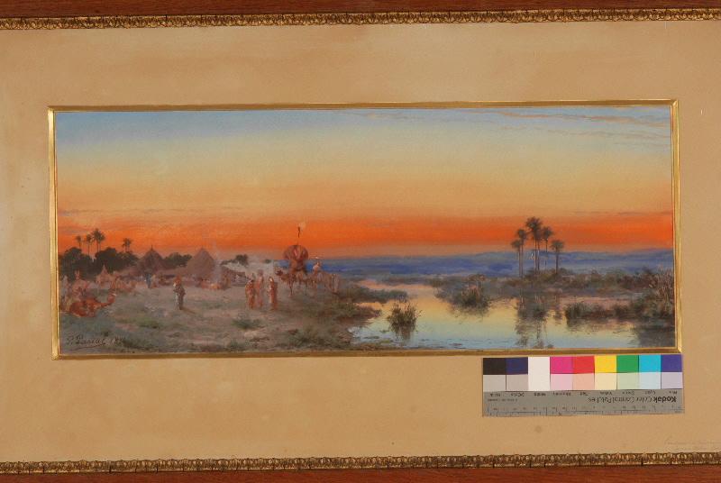 Campement arabe, vieux Biskra, effet du soir
