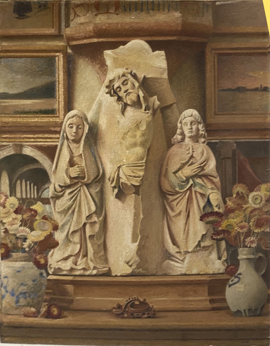 Composition au Calvaire et bouquets d'immortelles