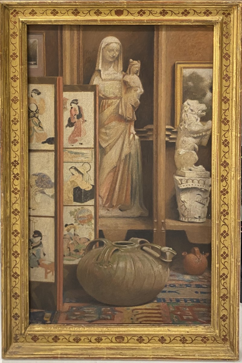 Composition au paravent japonais et sainte Anne