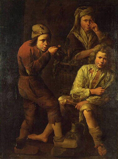 Trois jeunes mendiants