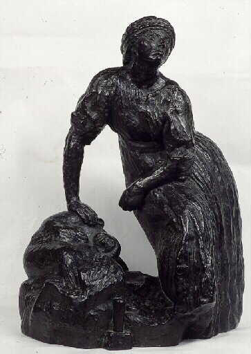 Femme sculpteur au repos