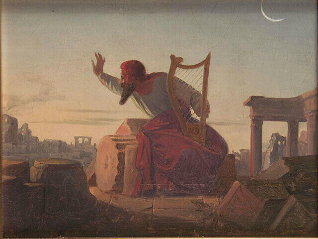 David jouant de la harpe