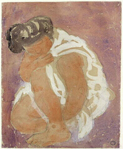 Etude de femme accroupie