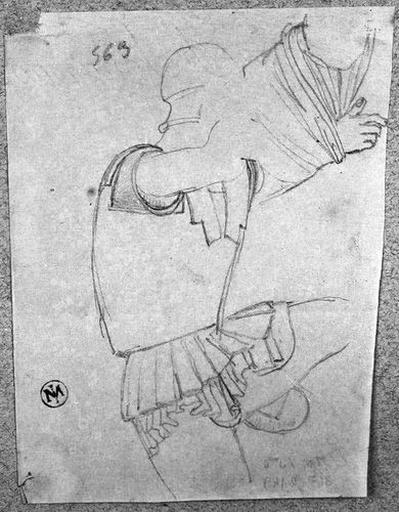 Cuirasse d'un tireur à l'arc (et bras d'un autre personnage)