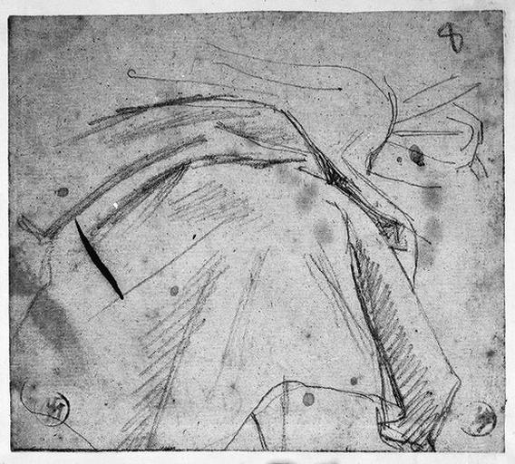 Ossian (son manteau sur ses genoux)