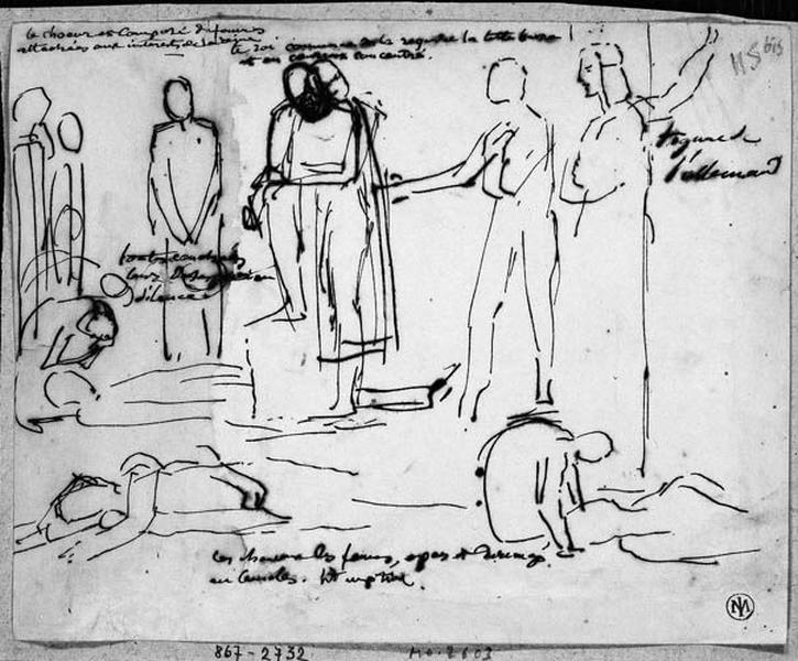 Inès de Castro allongée (Entourée de personnages affligés)