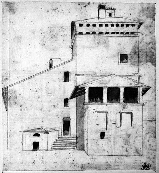Casino de Raphaël à la Villa Borghèse ; Au verso : Un homme tenant une croix