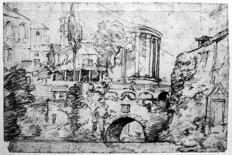 Le Temple de Vesta et le pont de San Rocco