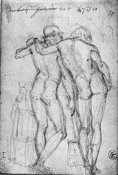 Castor et Pollux ; verso : Dessin géométrique