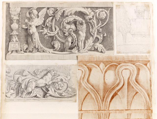 Dessins d'après des reliefs architecturaux