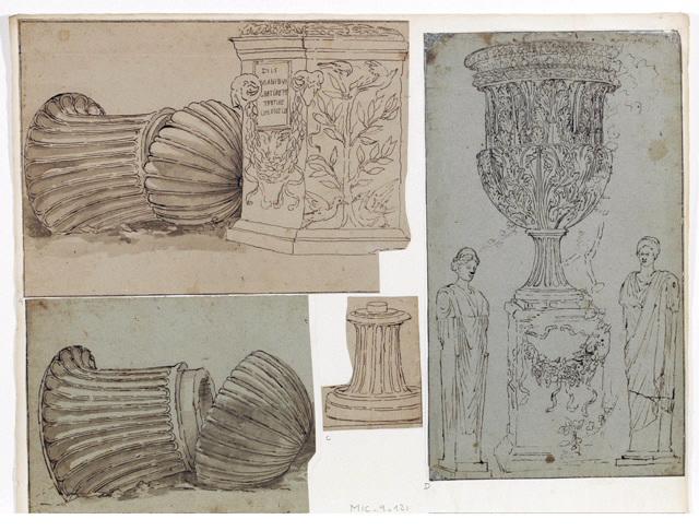 Socle et vase en marbre